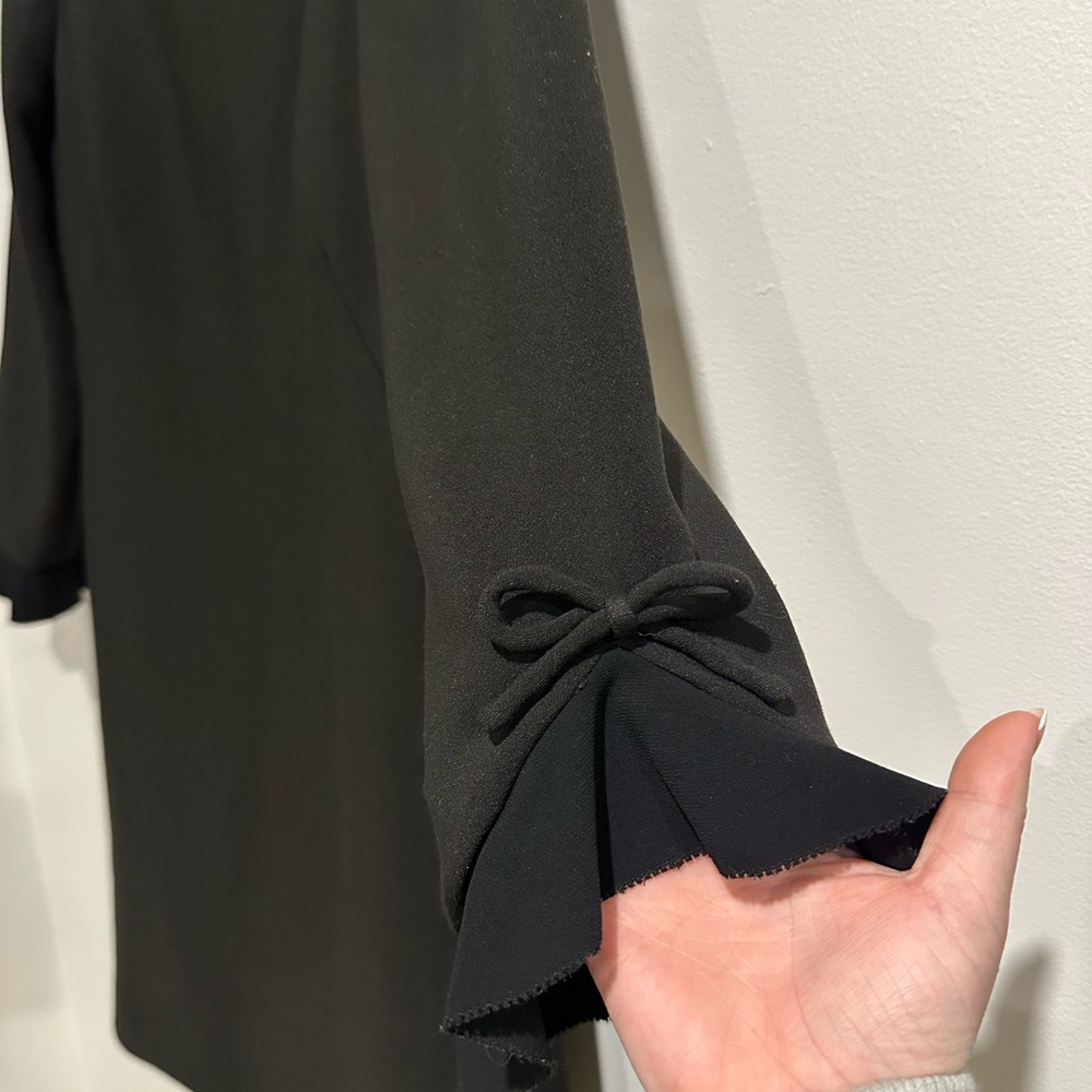 KATE SPADE Black Ruffle‎ Holiday Long Sleeve Dress Size 10 - Picture 3 of 7